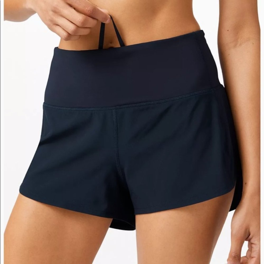 Lululemon High Rise Speed Up Short Navy 4"